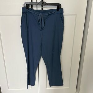 One Blue Work Joggers with Tie Waist Size L